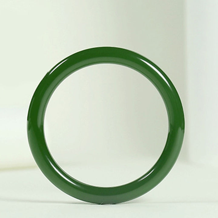 Brazalete de bendición de longevidad de jade cian con Buddha Stones