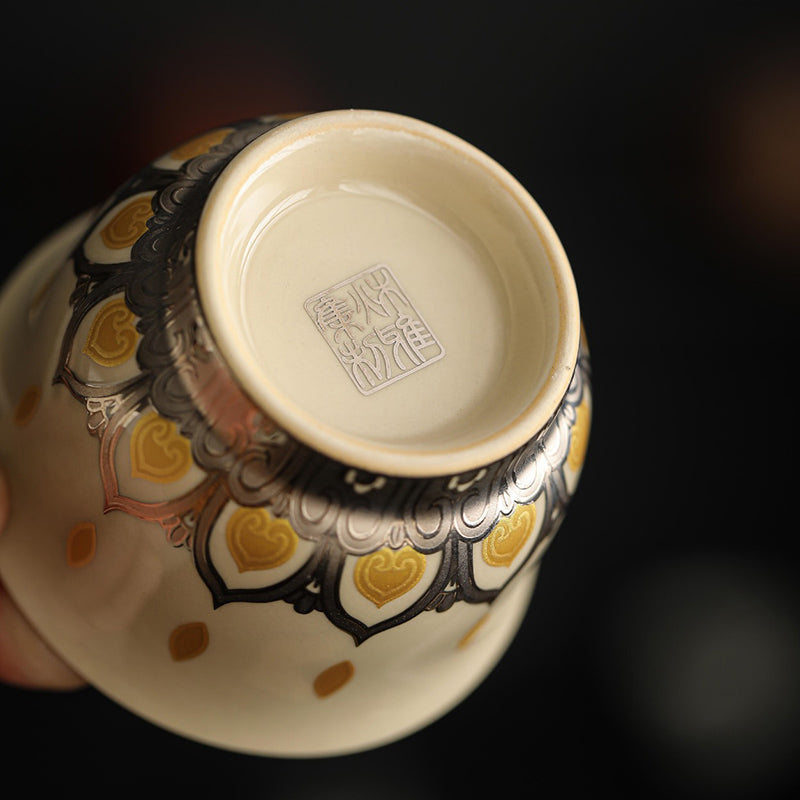 Buddha Stones Dunhuang Color Mil Budas Taza de té Kung Fu Taza de té 100ml