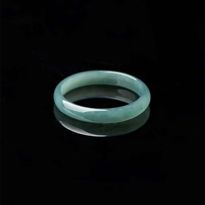 Anillo de protección de prosperidad de jade natural con Buddha Stones