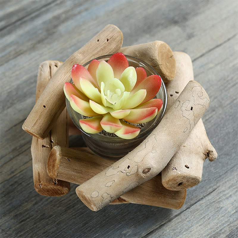 Candelabro de madera con Buddha Stones, decoración para el hogar