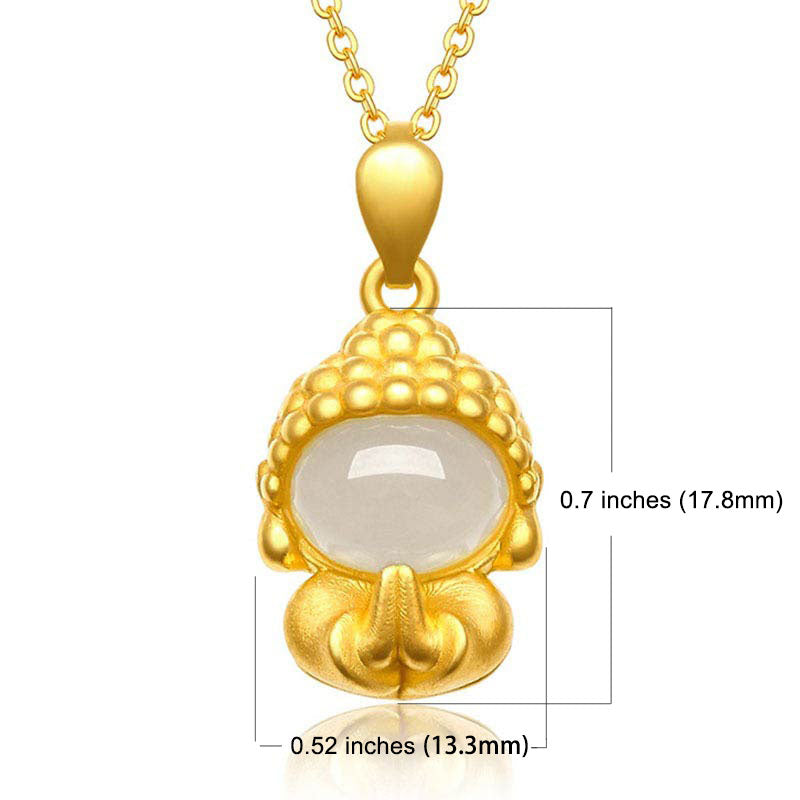 Collar con colgante de éxito de Buda de jade blanco - image 2