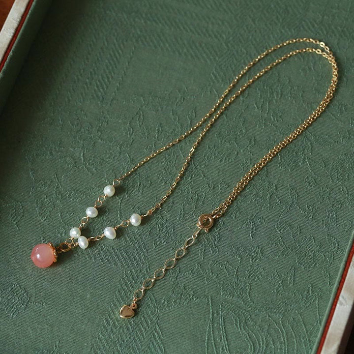 Juego de pendientes y pulsera con colgante de perlas de ágata Natural de Yanyuan, cobre chapado en oro , Buddha Stones
