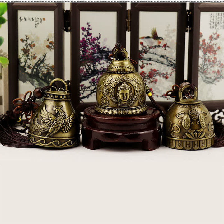 Feng Shui Buda Koi pez Fénix carillón de viento campana suerte decoración colgante de pared - image 4