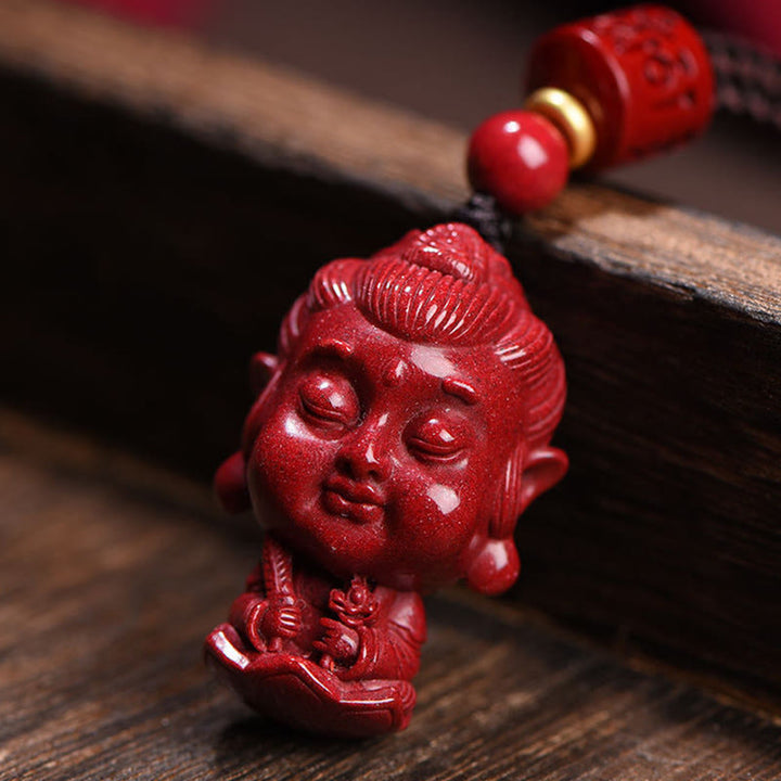 Buddha Stones del zodiaco chino, Buda natal, amuleto de cinabrio Natural, colgante para mantener alejados los espíritus malignos