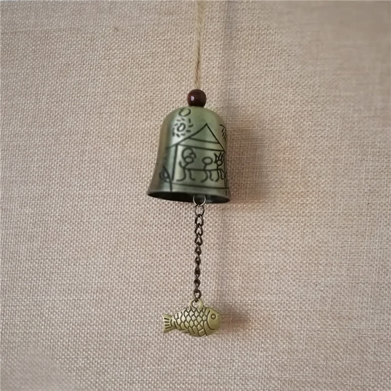 Feng Shui Buda Koi pez dragón elefante carillón de viento campana suerte decoración colgante de pared
