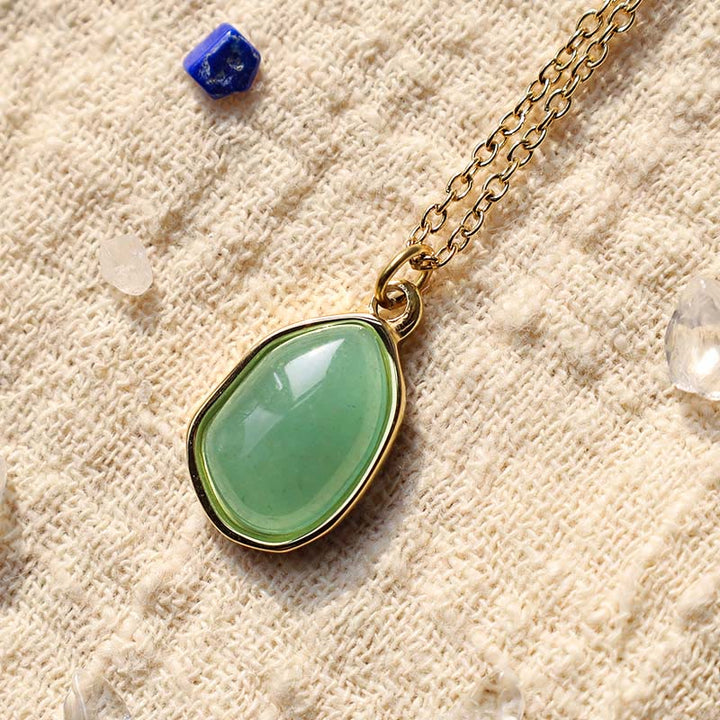 Colgante de collar con bendición de cuarzo rosa, amatista, aventurina verde Natural, Buddha Stones