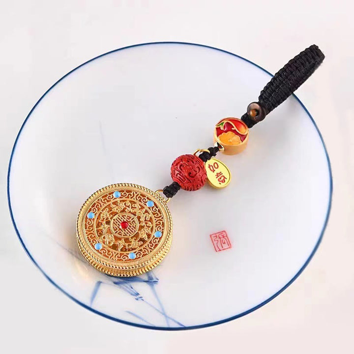 Llavero con dije de Ruyi con bendición del personaje Fu de Buddha Stones