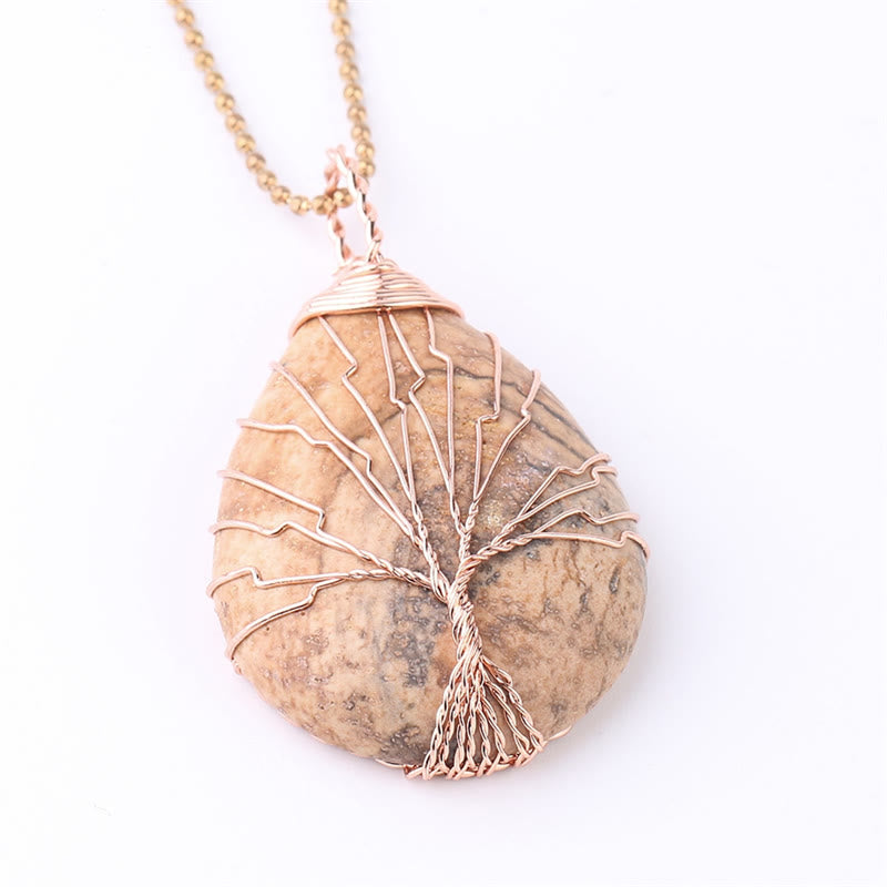 Collar con colgante de energía curativa, árbol de la vida, cristal de cuarzo Natural, Buddha Stones - image 24