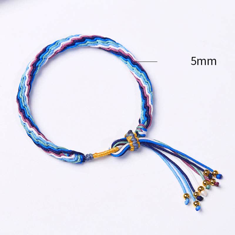 Pulsera trenzada de protección de cuerda de suerte con nudo de reencarnación