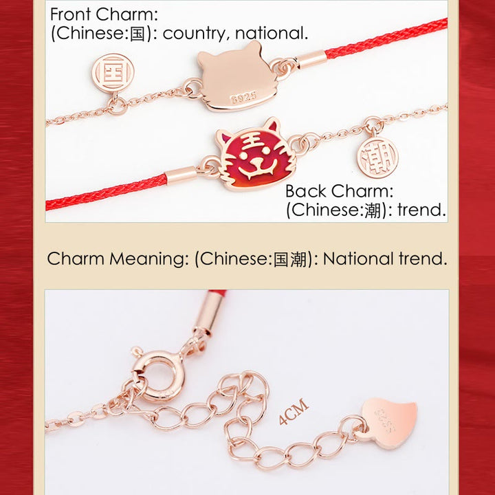 Pulsera de cadena de hilo rojo con Buddha Stones , Plata de Ley 925, que cambia de color, protección de la suerte del zodiaco chino - image 9