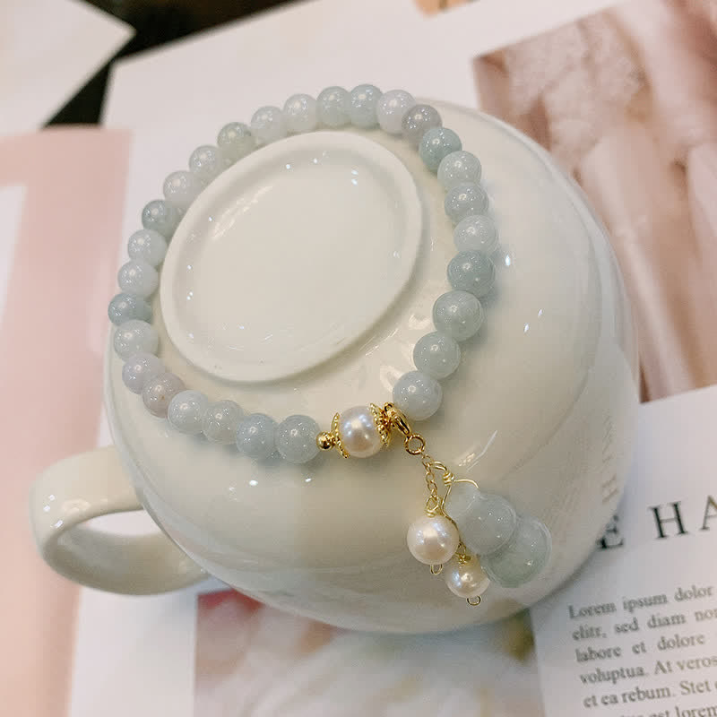 Pulsera de la suerte de la prosperidad de la calabaza de la perla del jade natural de las Buddha Stones