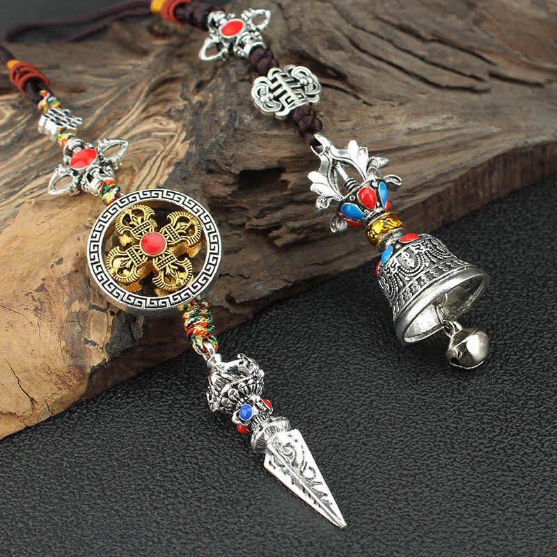 Tíbet Om Mani Padme Hum Vajra Dorje Decoración espiritual para colgar en el coche