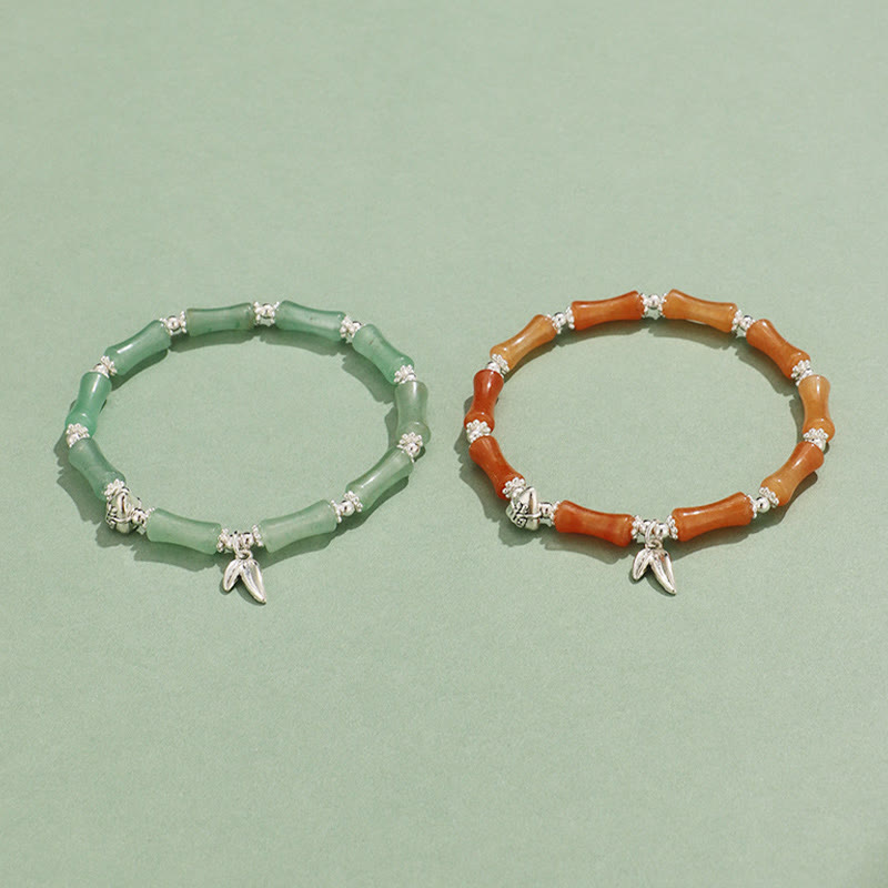 Buddha Stones Peridoto Jade Blanco Fresa Cuarzo Aventurina Verde Bambú Fu Carácter Suerte Pulsera