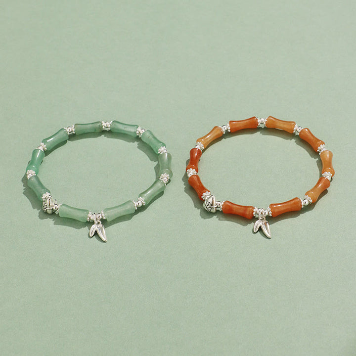 Buddha Stones Peridoto Jade Blanco Fresa Cuarzo Aventurina Verde Bambú Fu Carácter Suerte Pulsera