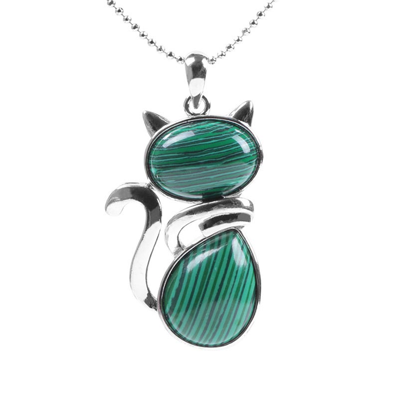 Colgante de collar de protección de cristal natural con diseño de gato de Buddha Stones - image 19