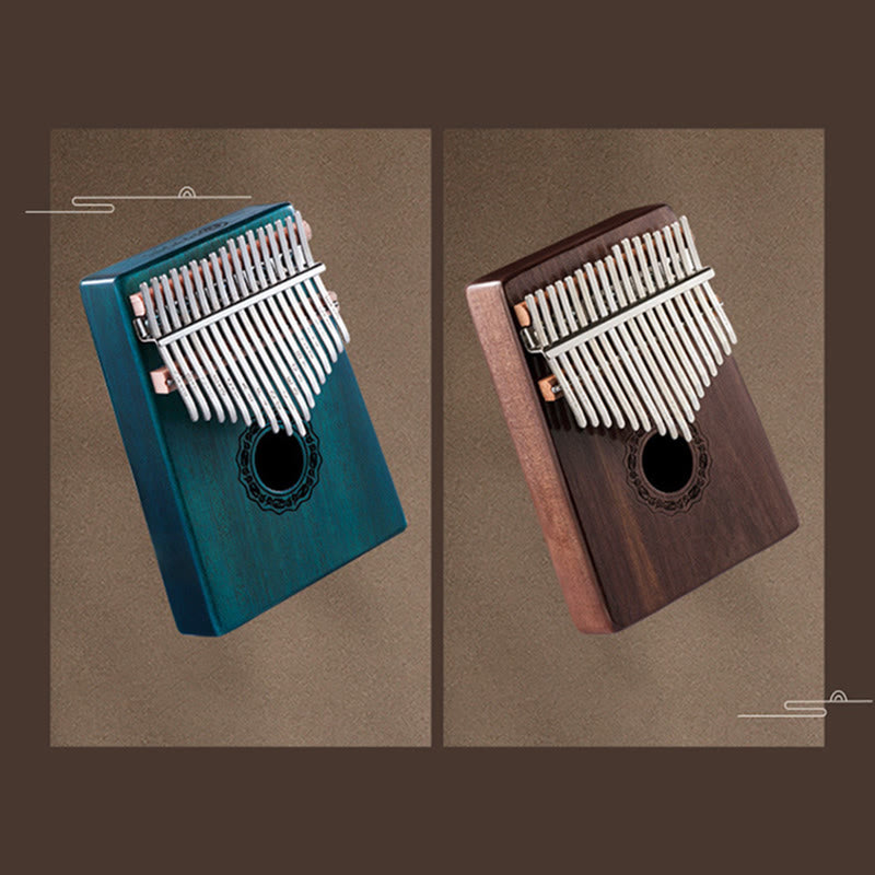 Buddha Stones Kalimba 17 teclas Piano de pulgar madera de caoba Acacia nogal Piano de dedo portátil
