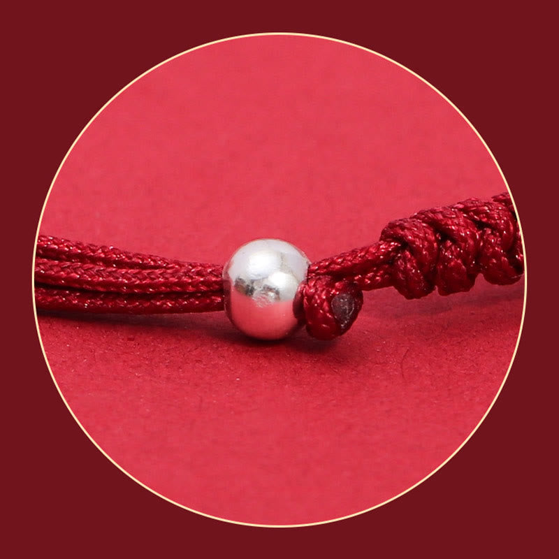 Pulsera trenzada de plata de ley 999 con Buddha Stones PiXiu, cuentas de cuarzo fresa, riqueza y suerte