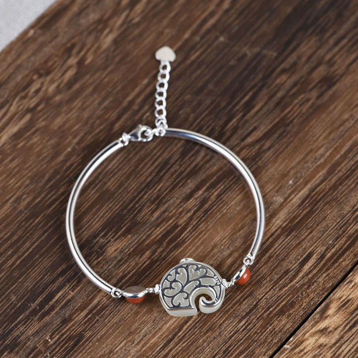 Buddha Stones de plata de ley 925, elefante, jade hetiano, collar de abundancia, colgante, pulsera, anillo, pendientes