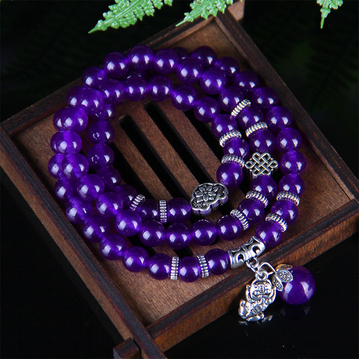 Buddha Stones La pulsera de riqueza Pixiu de amatista