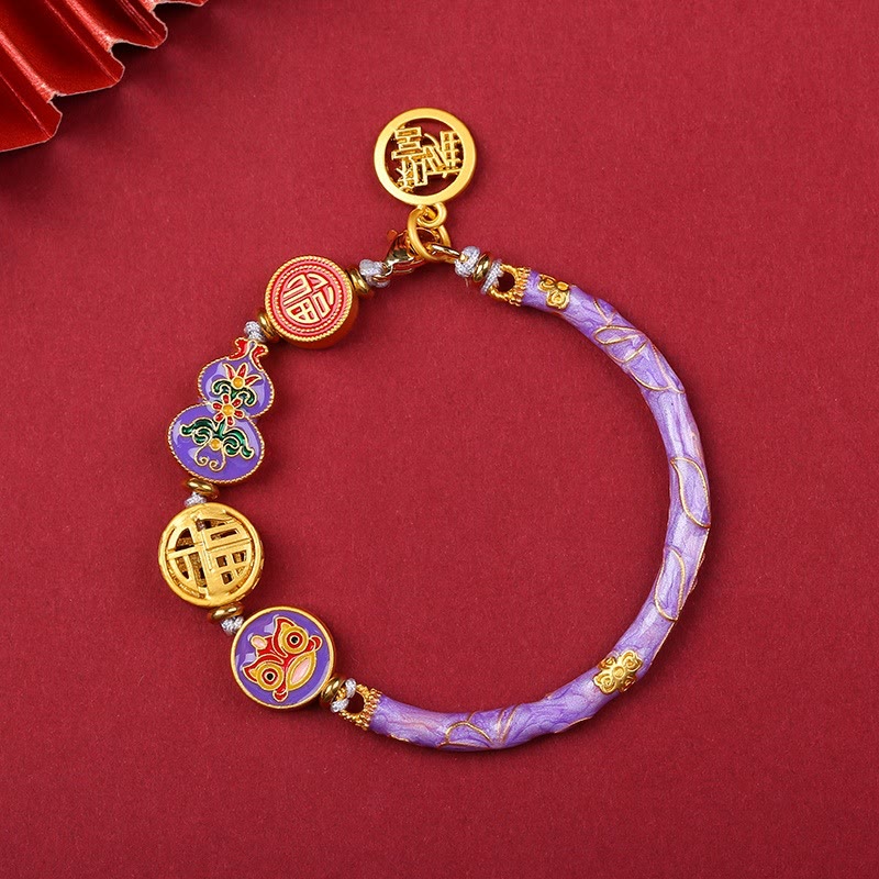 Pulsera de la suerte de la riqueza del león de la felicidad de la fortuna de la calabaza tibetana