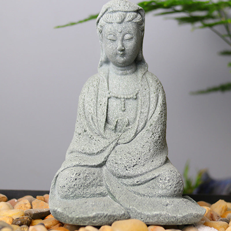 Buddha Stones Estatua de Avalokitesvara Bendición Decoración del hogar