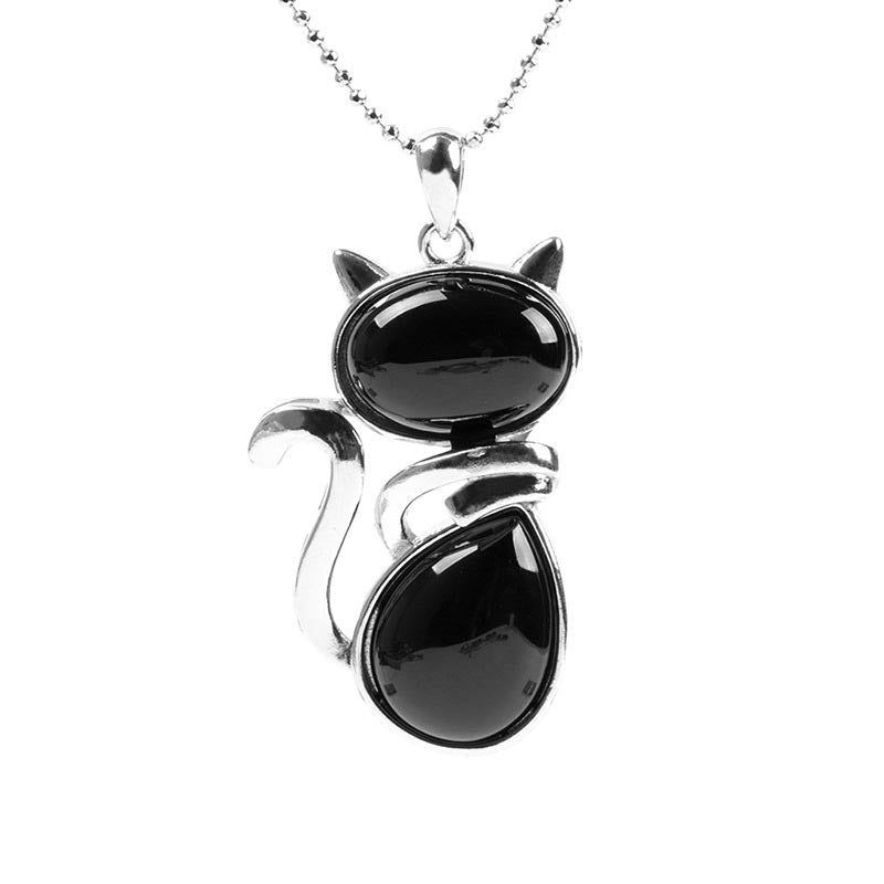 Colgante de collar de protección de cristal natural con diseño de gato de Buddha Stones - image 14