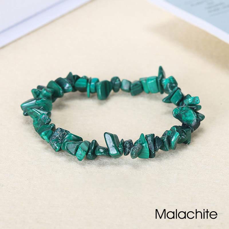 Pulsera calmante de calidez de piedra de cristal de forma irregular natural - Malaquita (circunferencia de la muñeca: 15-18 cm) - image 44