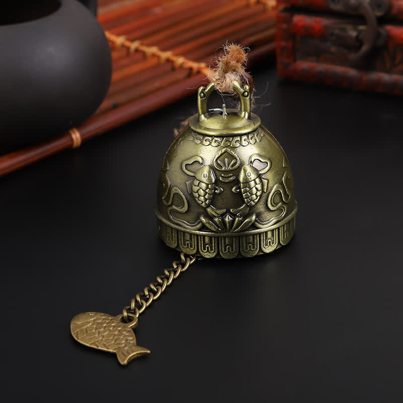 Feng Shui Buda Koi pez dragón elefante carillón de viento campana suerte decoración colgante de pared