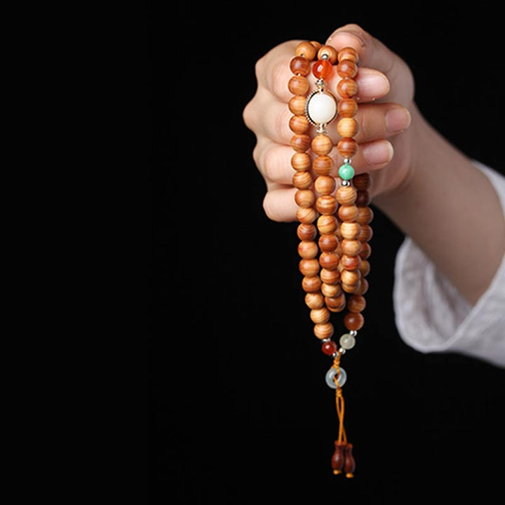 Pulsera de collar curativo Mala de palisandro tibetano