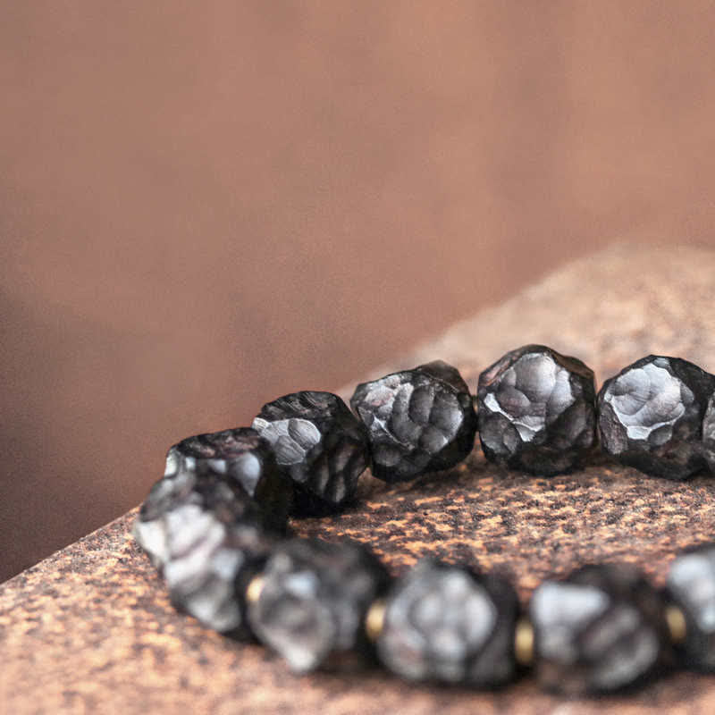 Pulsera de pareja de equilibrio de paz de cobre y madera de ébano