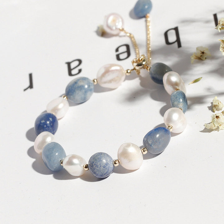 Pulsera curativa de cuentas de perlas de cristal de aventurina azul natural con Buddha Stones