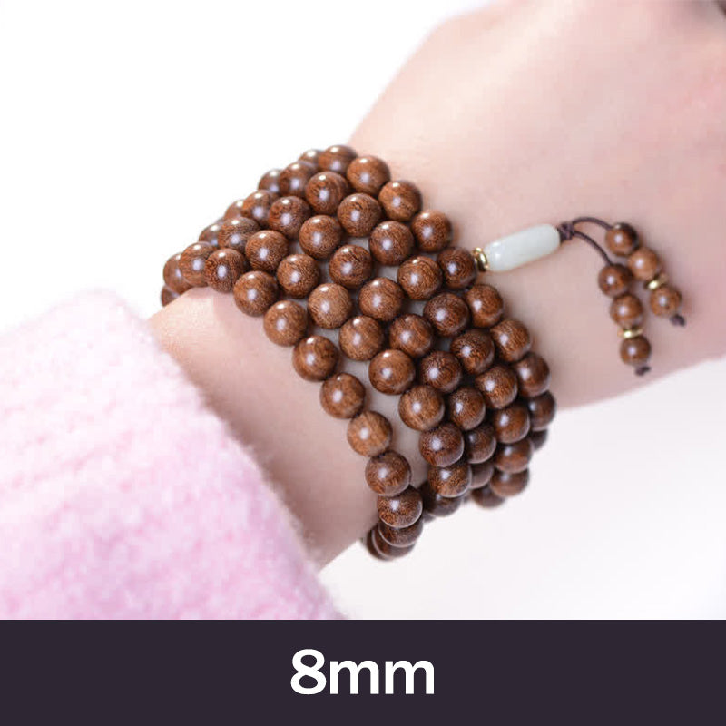 Pulsera Calma De Jade De Palisandro Con 108 Buddha Stones