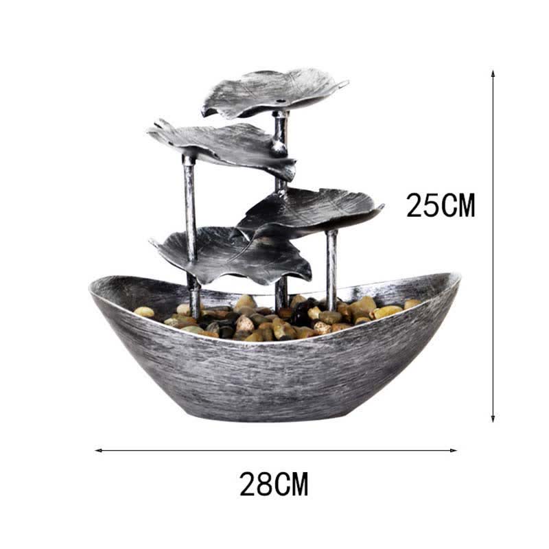 Fuente de cascada con forma de hoja de loto y Buddha Stones, adorno de mesa con luz LED, decoración para el hogar y la oficina. - image 4