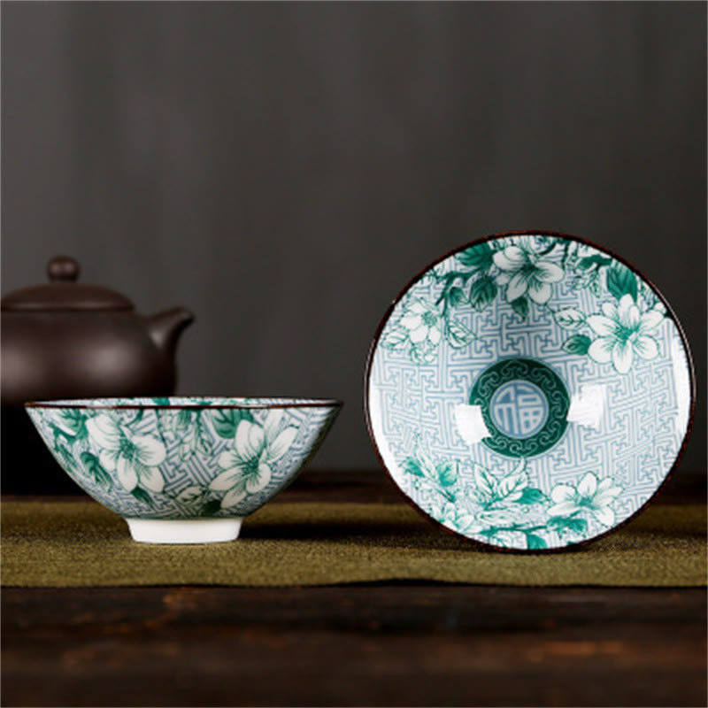Taza de té de Buddha Stones, flores, carácter Fu, montañas, loto, flores de cerezo, taza de té de Kung Fu