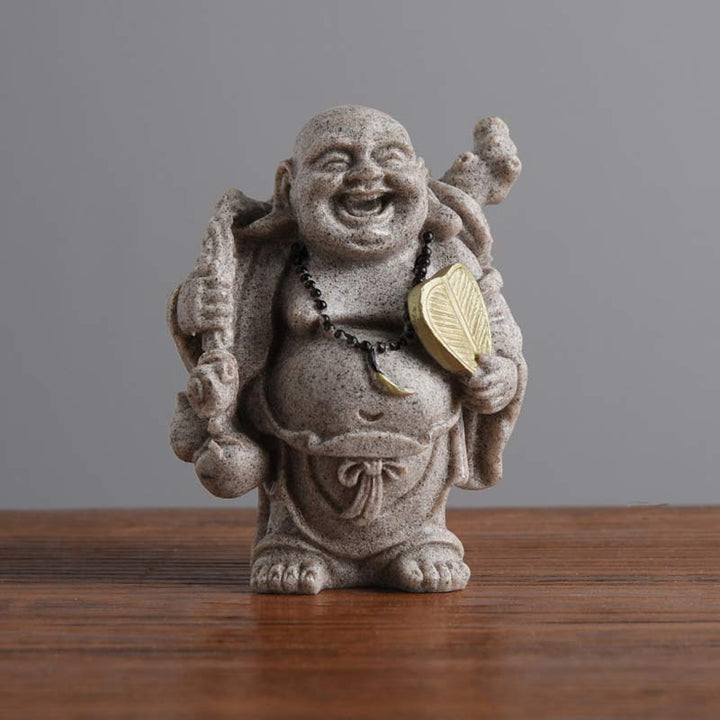 Buddha Stones estatua de resina de Buda sonriente bendición decoración del hogar