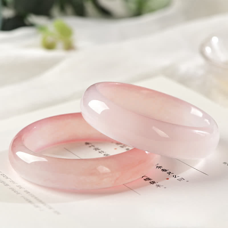 Brazalete de pulsera de riqueza de jade de seda dorada rosa con Buddha Stones - image 8