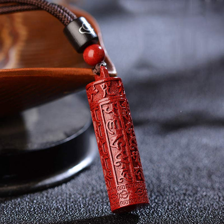 Collar de cadena de concentración de mantra de cinabrio tibetano con Buddha Stones