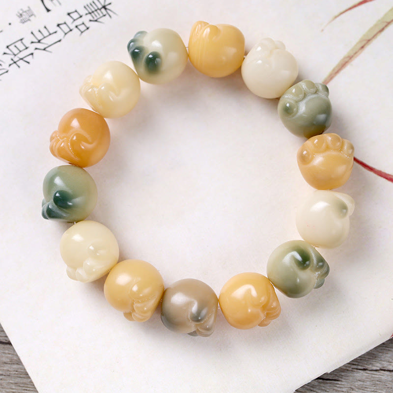 Pulsera de armonía tranquila con Buddha Stones , semillas Bodhi multicapa, linda pata de gato - image 2