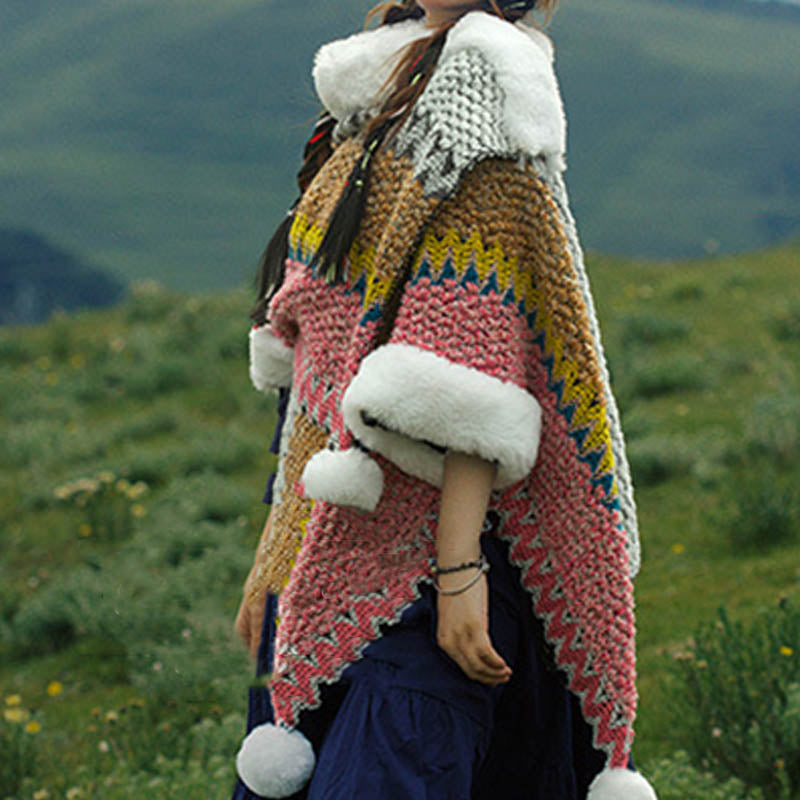 Mantón de rayas multicolor tibetano con Buddha Stones , bufanda de viaje acogedora para invierno