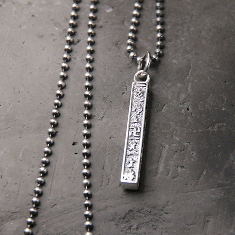 Colgante de plata de ley 925 con símbolo de la esvástica de Buda Om Mani Padme Hum tibetano - image 3