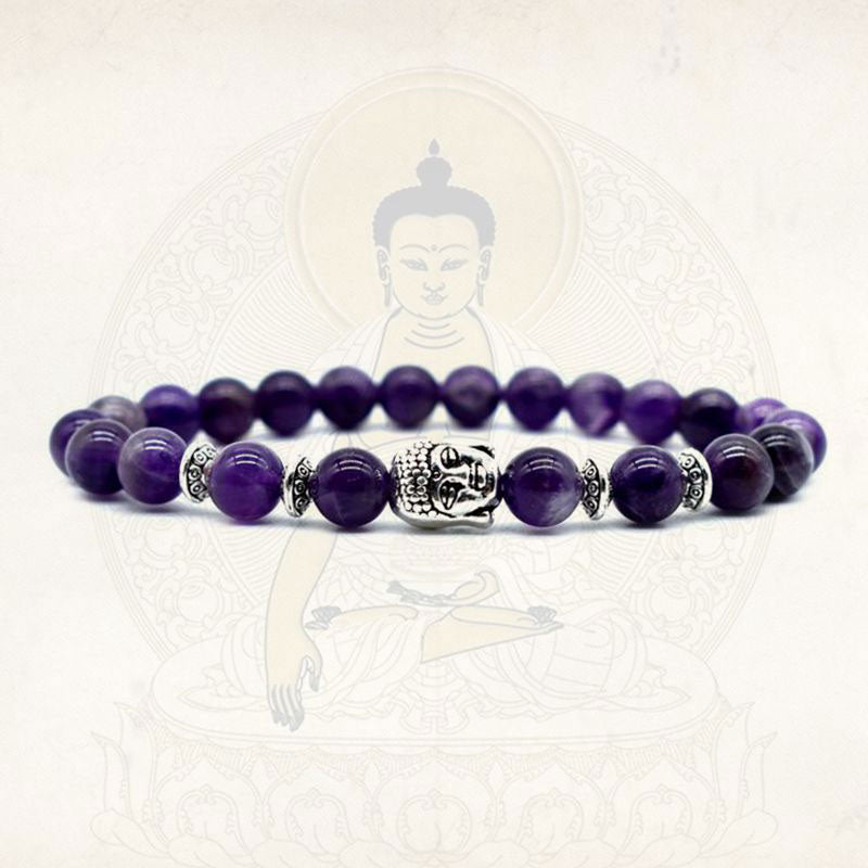 Pulsera curativa de amor con amatista y Buddha Stones