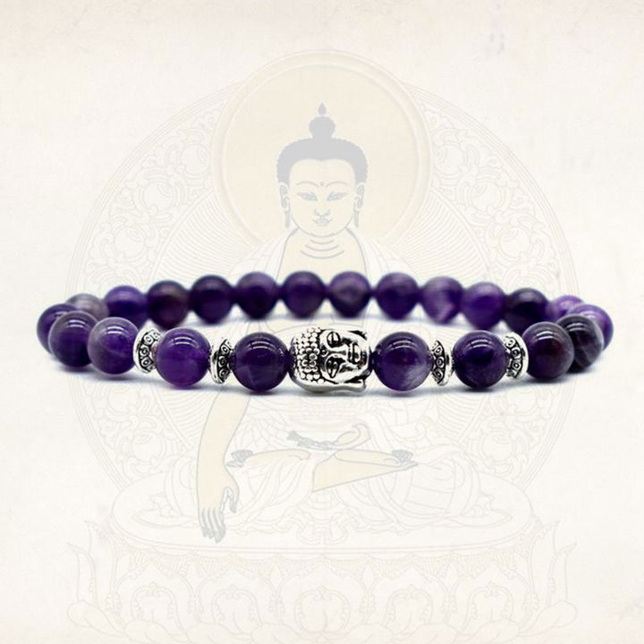 Pulsera curativa de amor con amatista y Buddha Stones