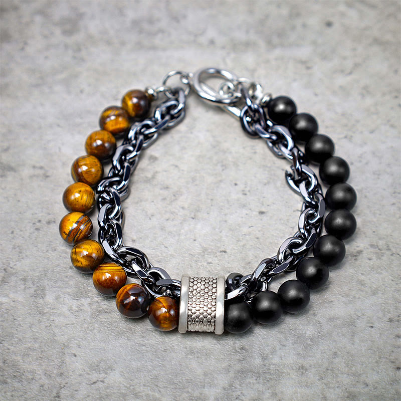 Pulsera protectora de lapislázuli, ojo de tigre y lazurita natural con Buddha Stones - image 1