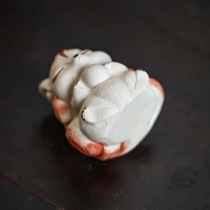 Mini Buddha Stones , arcilla morada, decoración de escritorio de la suerte