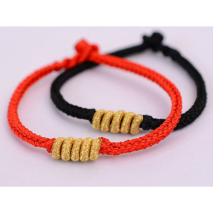 Pulsera de cuerda trenzada de fuerza de la suerte anudada china de diseño simple hecha a mano