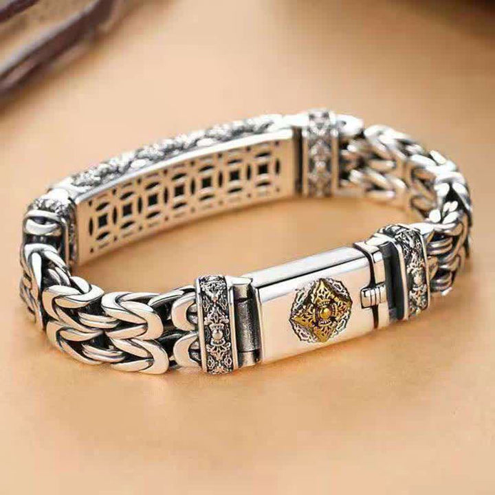 Pulsera de equilibrio de cobre con patrón trenzado trenzado Vajra Dorje de Buddha Stones