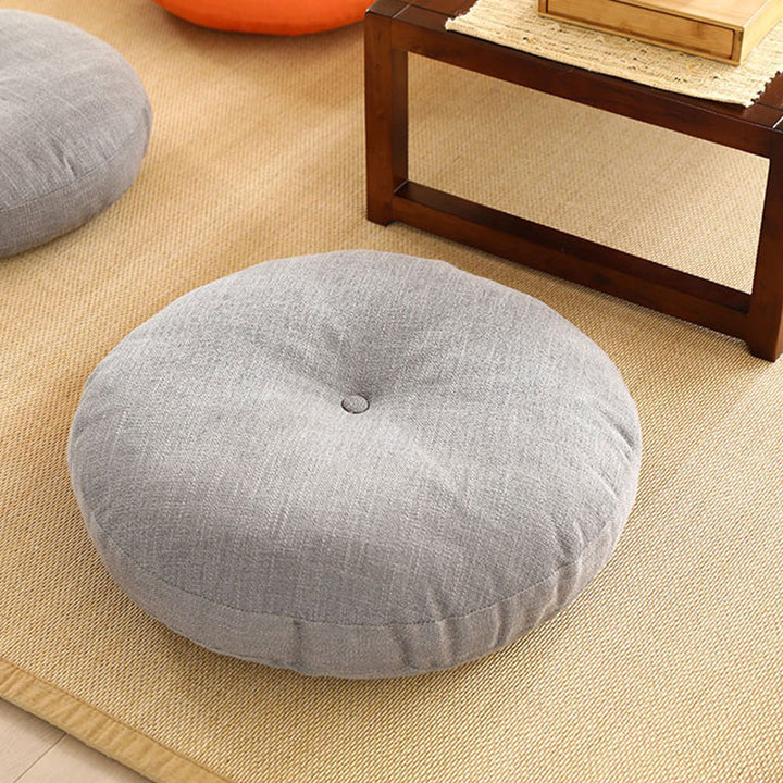 Cojín de lino con diseño simple de loto y Buddha Stones para meditación, decoración para el hogar y la sala de estar.