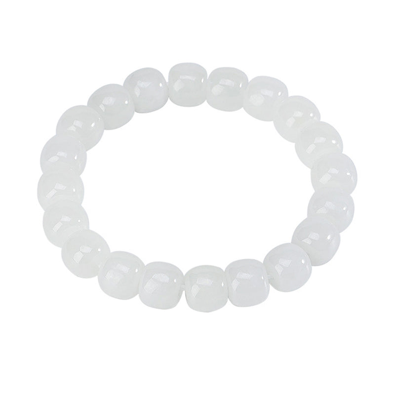 Pulsera de bendición de la felicidad de jade blanco hetiano con Buddha Stones - image 7