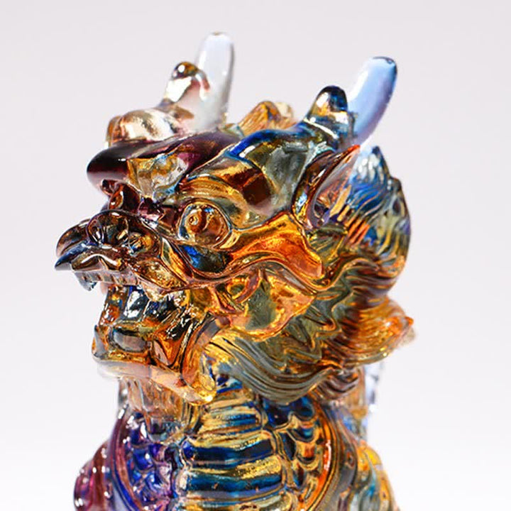 Feng Shui Kirin hecho a mano Liuli Crystal Art Piece Fortune decoración de la oficina en el hogar