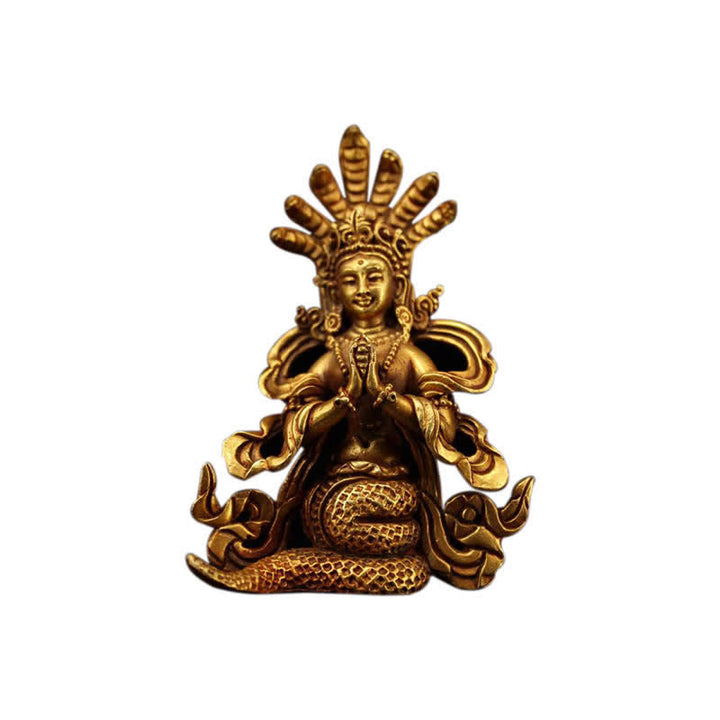 Decoración de estatua de cobre de protección de Bodhisattva Nagarjuna